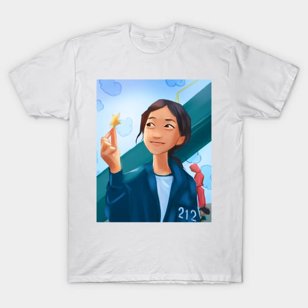 Player 212 Squid game Han Mi-Nyeo T-Shirt by Artlovelight